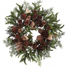 Nearly Natural 24" Pine and Pine Cone Wreath TXN4270